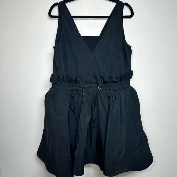 Jonathan Simkhai Ruffle Tank Cinched Waist Mini Dress Black - Picture 1 of 5